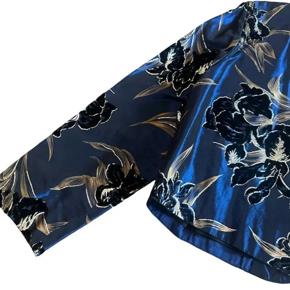 Diane Freis Original Open-Front Blazer Bolero Jacket Floral Size Small Women's - Picture 8 of 10